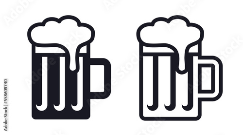 Glass of beer vector icon