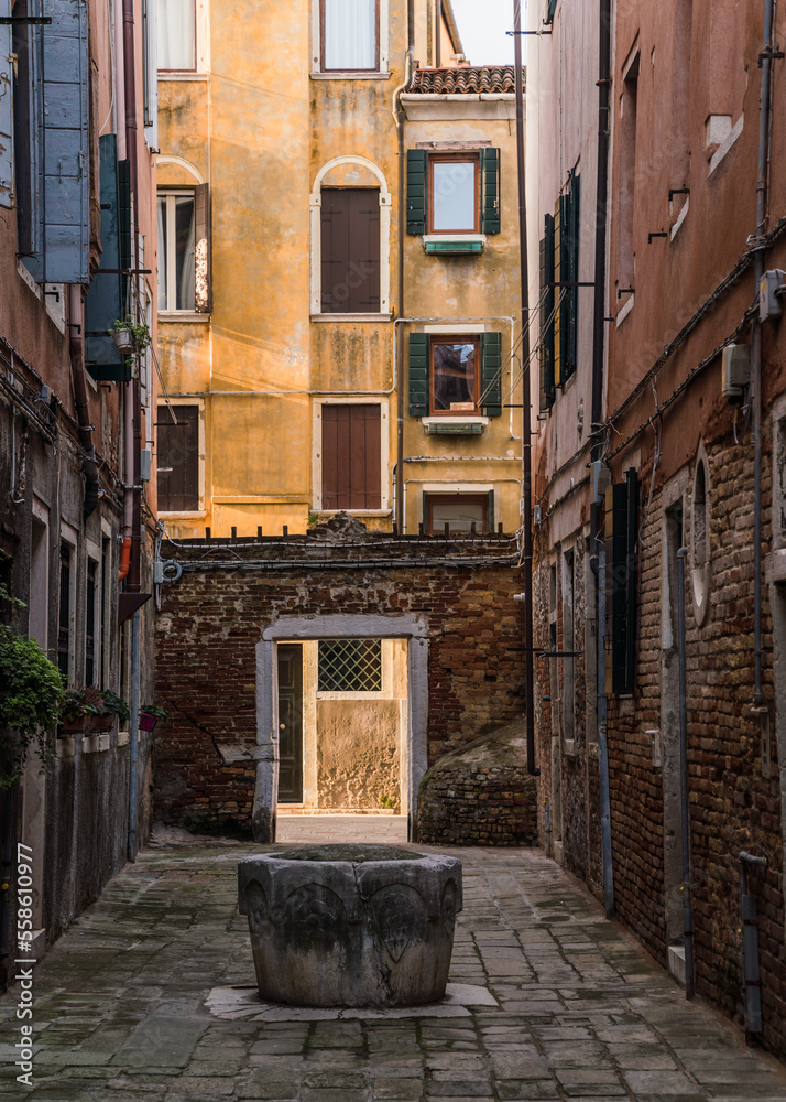Architectural detail of buildings in Venice, Italy