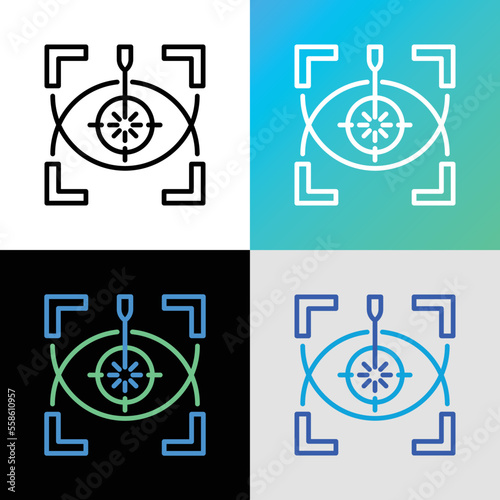 Laser eye surgery thin line icon. Ophthalmology. Lasik vision correction. Vector illustration.