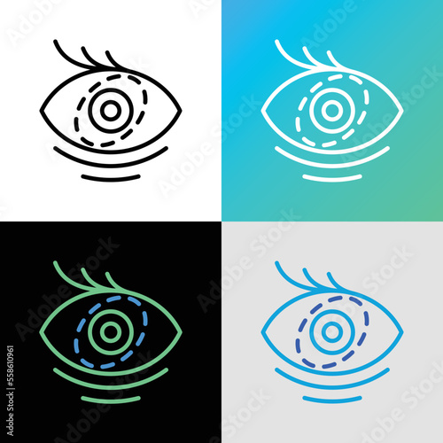 Astigmatism thin line icon. Ophthalmology vector illustration.