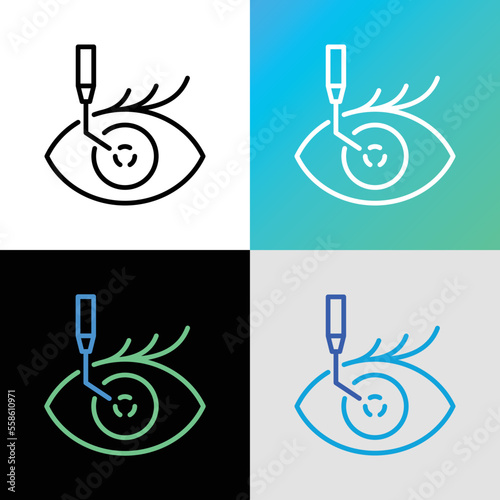 Cataract surgery thin line icon. Ophthalmology. Lasik vision correction. Modern vector illustration.