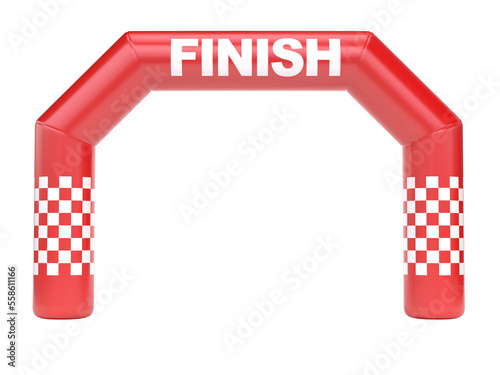 Photos Inflatable gate as finish line on white background 3d rendering