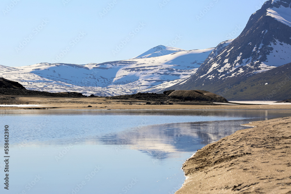 Spring at the lake Gjevilvatnet, Norway