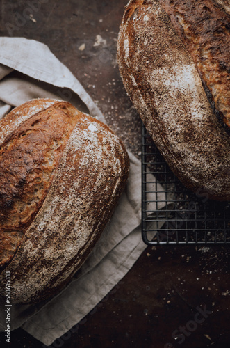 Homemade sourdough rustic bread