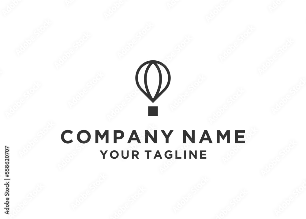  illustration pin and balloon logo design vector template
