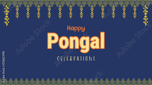 Indian Pongal festival wishes background, greeting, sankranthi wishes, decorative happy makara sankranti banner