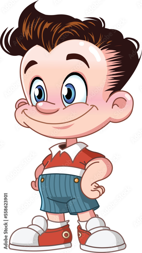 Smiling young boy standing in a retro 50s style Smiling young boy standing in a retro 50s style