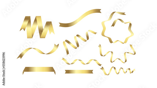 gold ribbon, luxury gold banner