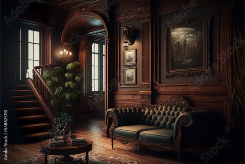  victorian style luxury mansion interior 