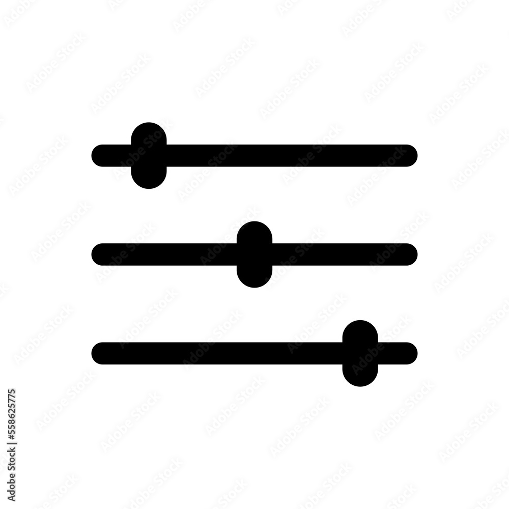 Slider icon. Audio equalizer icon. Audio mixer icon in flat design. Vector illustration. Slider icon. Audio equalizer icon. Audio mixer icon in flat design. Vector illustration.