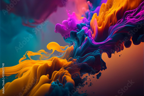 Abstract liquid splash colorful background © Shine