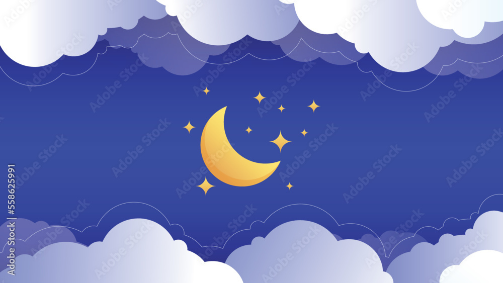 Obraz premium Night sky with moon