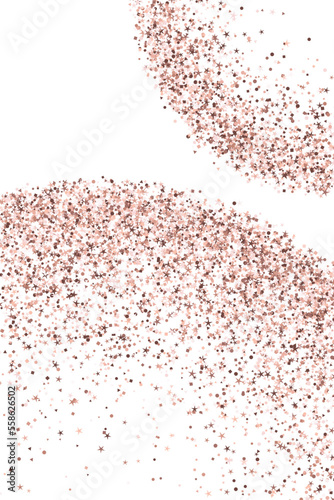 Creative pink confetti dust scatter pattern. Triangle square circle star elements illustration. Party materials. Messy scruple particles dot confetti. Holiday decoration bright splash