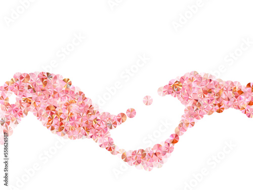 Blush pink beads confetti scatter vector background. Valentine's day background design. Circle sparkling bead particles holiday glitter. Romantic love valentine confetti.