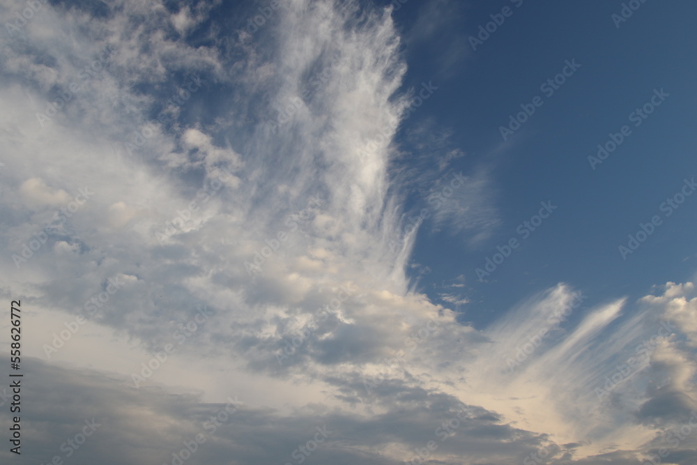 Clouds on blue sky, nature background