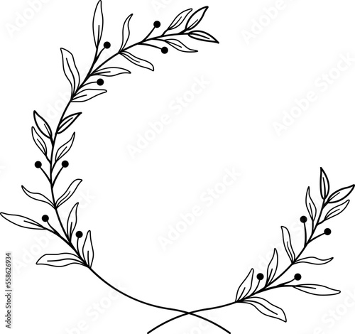Floral Wreath Cutfile  cricut  silhouette  SVG  EPS  JPEG  PNG  Vector  Digital File