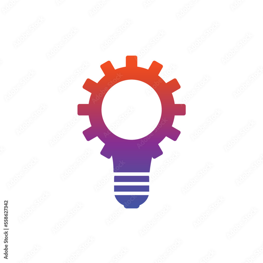 light bulb lamp with gear cog cogwheel smart mechanic logo light bulb lamp with gear cog cogwheel smart mechanic logo