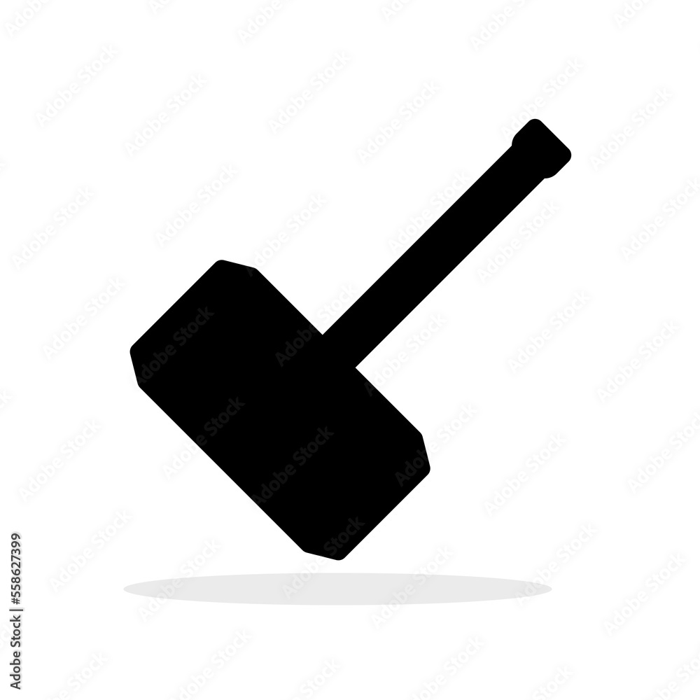 Thor Hammer icon in a flat design. Thor hammer isolated on white background. Vector illustration.