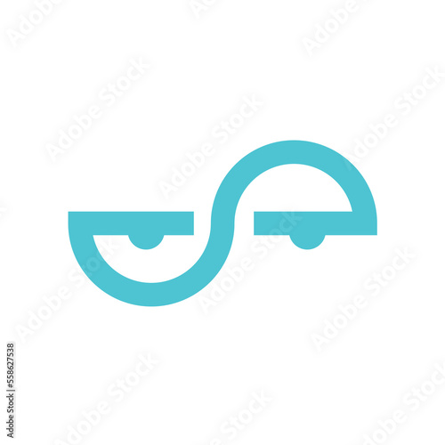 letter s for sleepy eyes simple line logo design