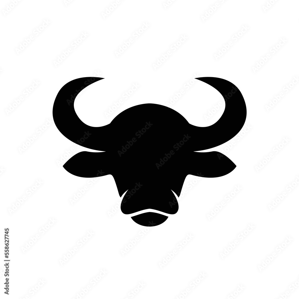 Bull head livestock cattle buffalo silhouette logo design