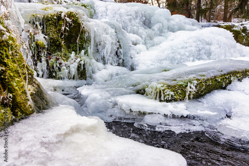 Selkewasserfall im Selketal Winterimpression Harzlandschaft