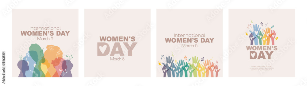 International Women's Day card set. International Women's Day card set.