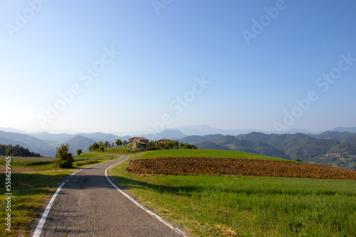 Autumn landscape of the Tuscan-Emilian Apennines with foliage photo