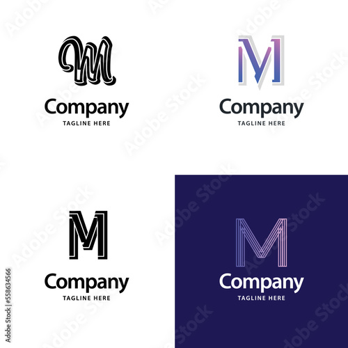 Letter M Big Logo Pack Design. Creative Modern logos design for your business. Vector Brand name illustration