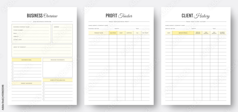 Printable business planner template Business overview template Profit Printable business planner template Business overview template Profit