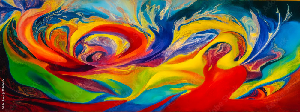 Twisted, colorful background in the shapes of flowing liquid