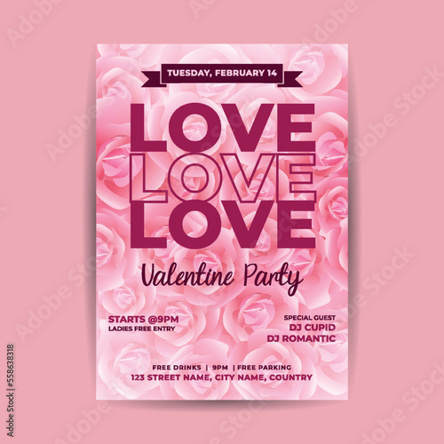 Valentines Day Love Party Event Flyer Background