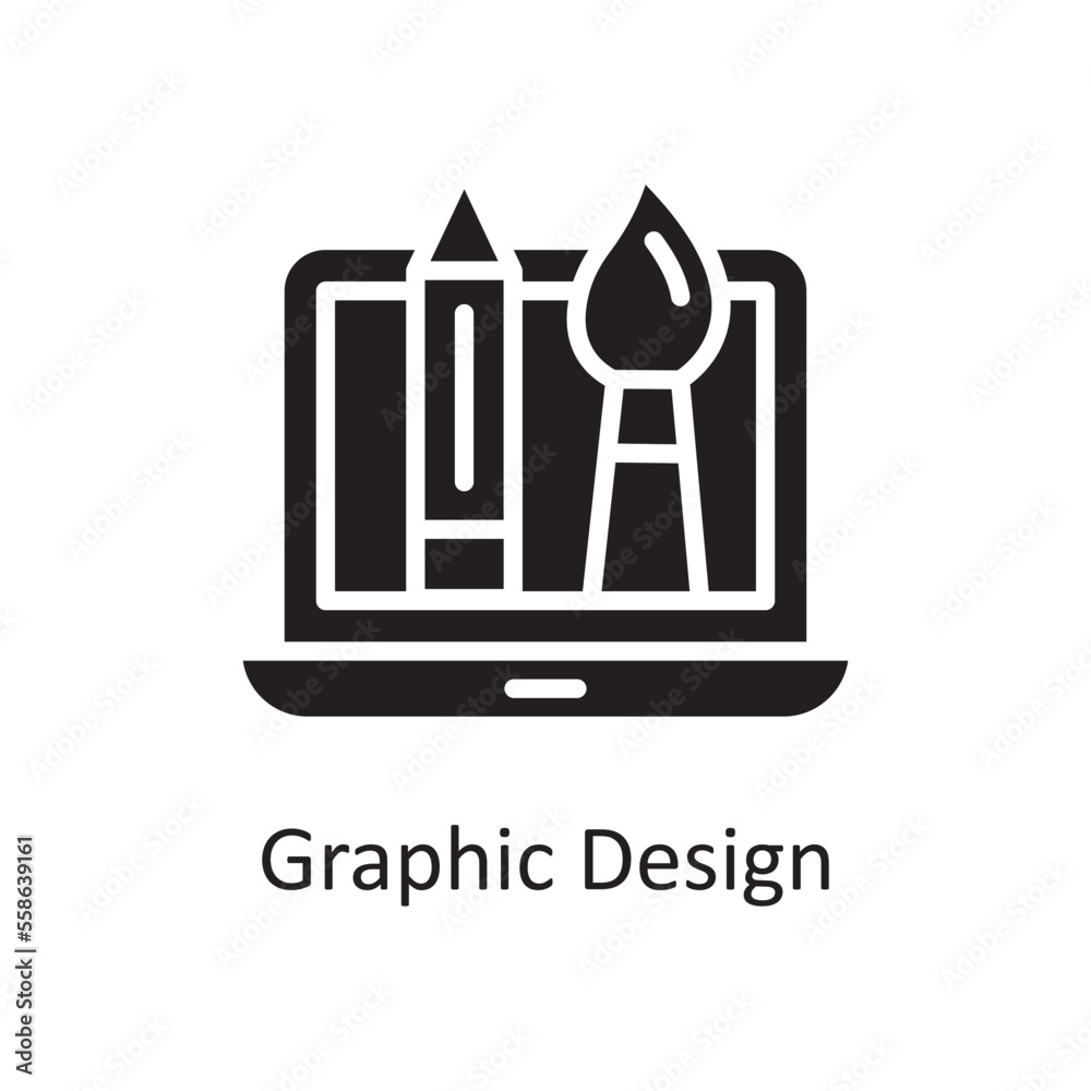 Fototapeta premium Graphic Design Vector Solid Icon Design illustration. Design and Development Symbol on White background EPS 10 File