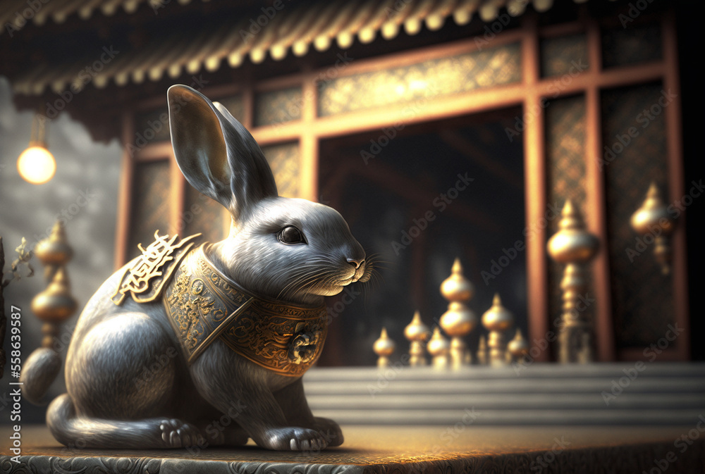 Ilustrace „Celebrate the Year of the Rabbit in China New Year Festivities, Cultural Traditions