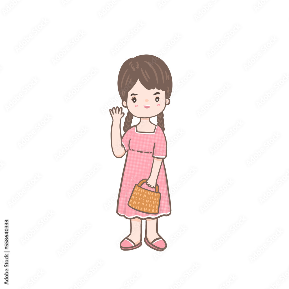 Modern young woman is waving hand. Modern young woman is waving hand.