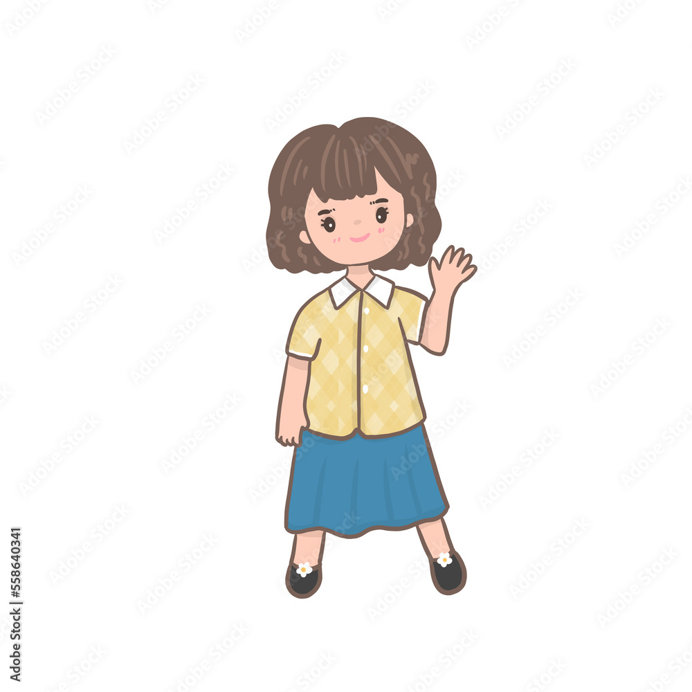 Modern young woman is waving hand. Modern young woman is waving hand.