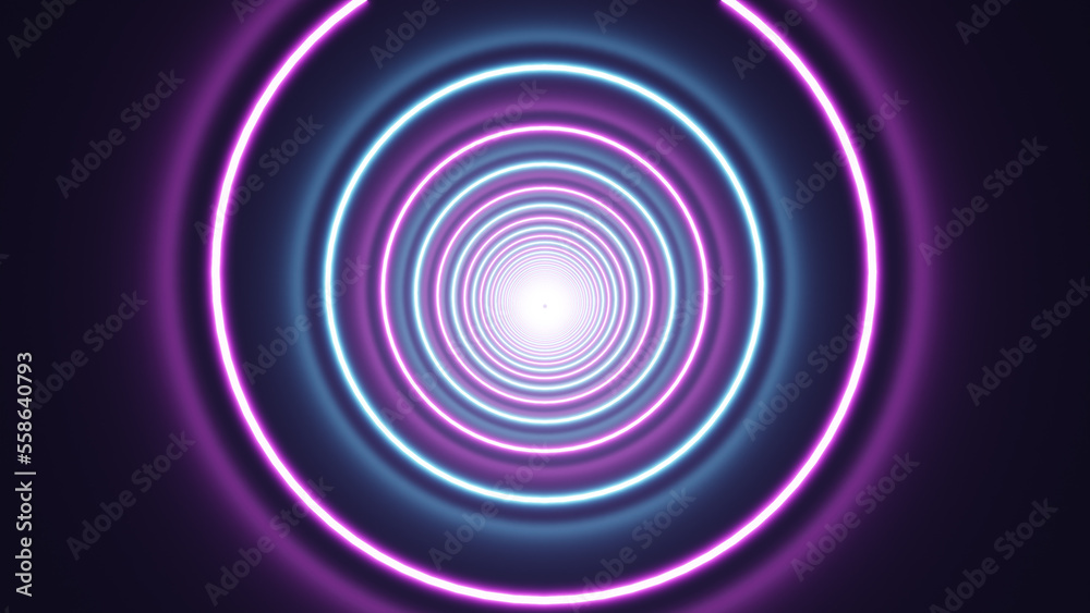 3D illustration render. Abstract tunnel neon Lights 3D illustration render. Abstract tunnel neon Lights