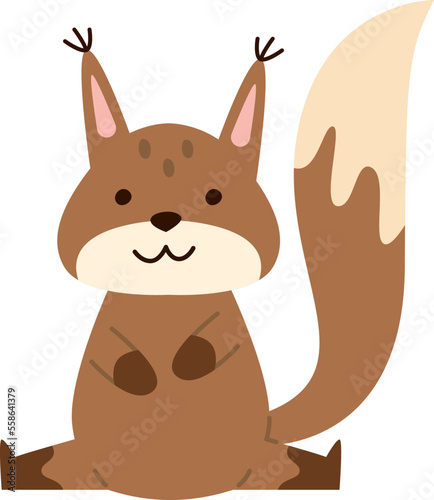 Pretty animal flat icon Cute cartoon squirrel