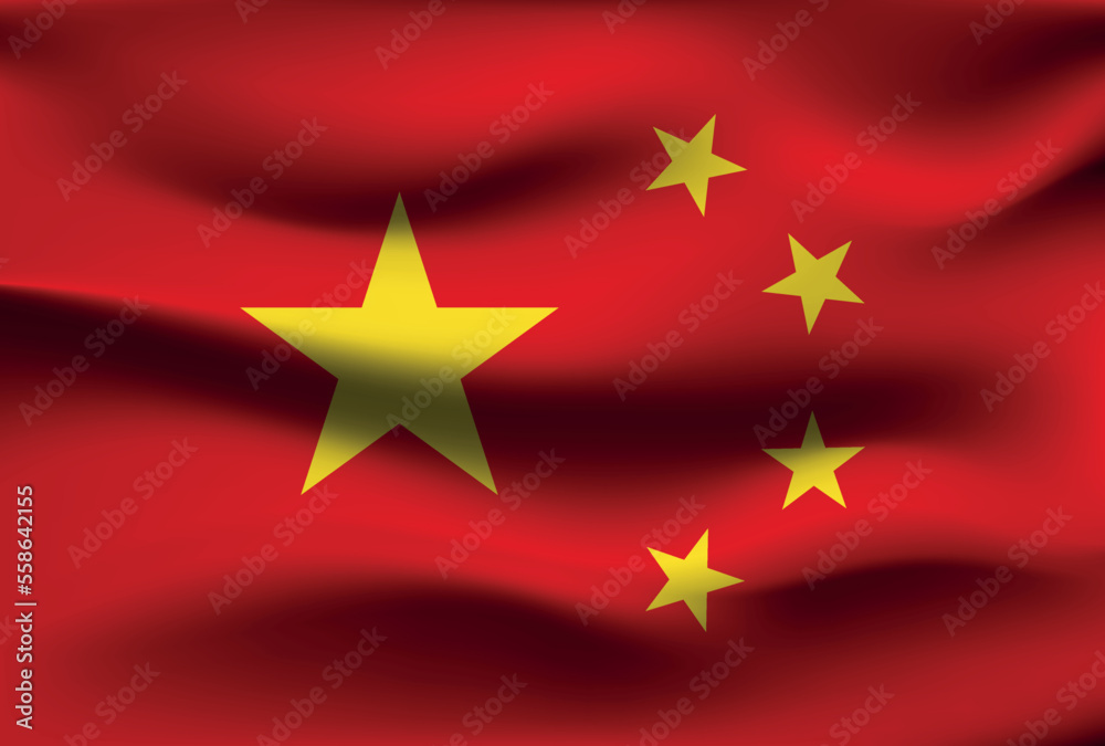 Flag of Chinese, vector illustration Flag of Chinese, vector illustration