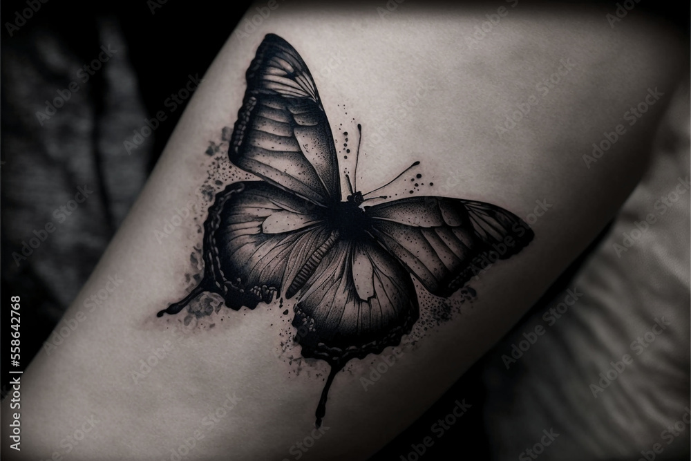 Butterfly tattoo Illustration drawing Tattoo idea for men or women