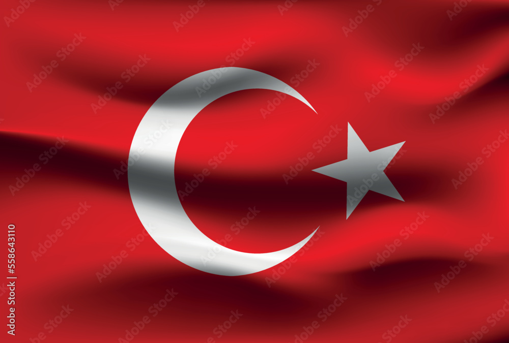 Obraz premium Flag of Turkey, vector illustration