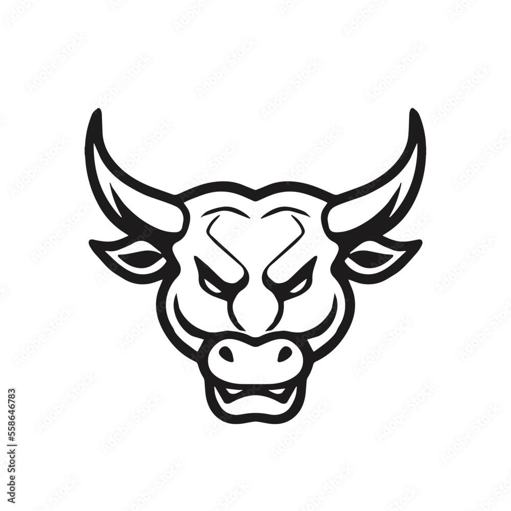 Fototapeta premium Bull Head Vector