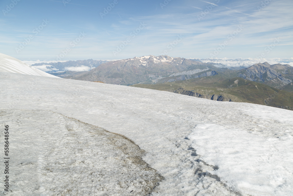 Stockfoto Glacier de la Girose au dessus de la Grave dans le massif des