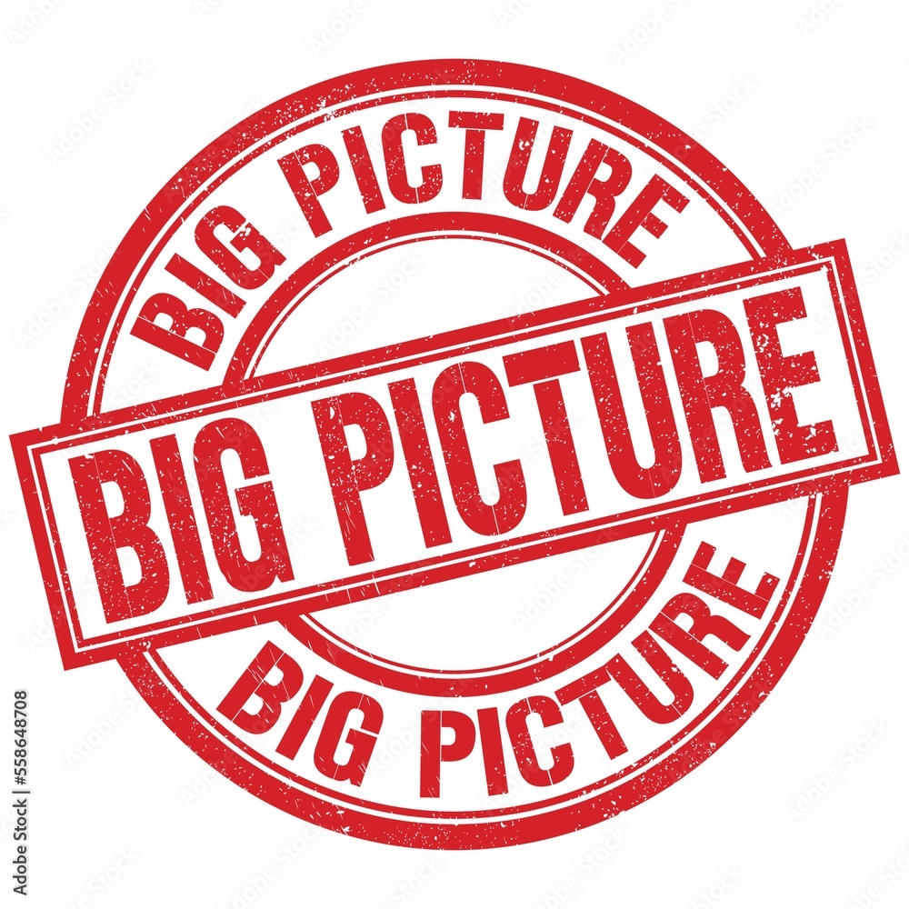 BIG PICTURE written word on red stamp sign BIG PICTURE written word on red stamp sign
