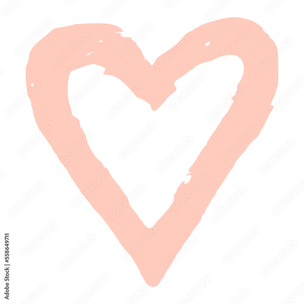 Fototapeta premium Heart Hand drawn vector illustration. Doodle hearts for Valentines day, Mothers day, wedding card