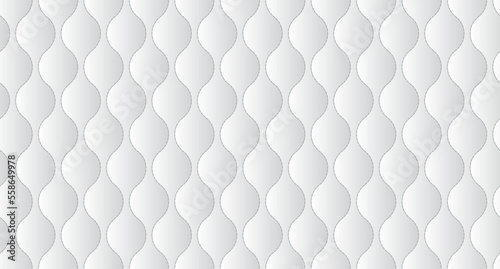 Simple upholstery quilted background. White leather texture sofa backdrop. Vector illustration photo