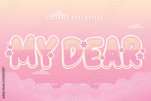 decorative my dear Font and Alphabet vector