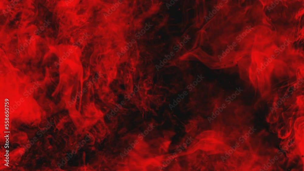 Animation of red smoke motion on black background
