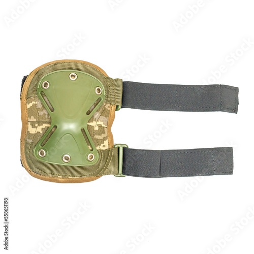 Plastic knee pad for military on a white background