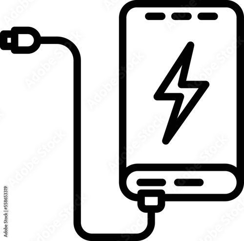 Battery Power Bank Vector Icon
