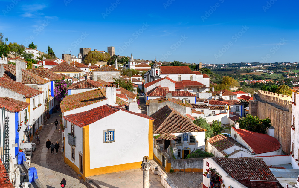 general view of Obidos village,Portugal